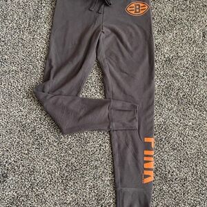 Puma Gray Joggers with Orange Logo
